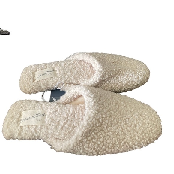 UNIVERSAL THREAD Margot teddy Sherpa slip on mule shoe cream size- various - Picture 2 of 8